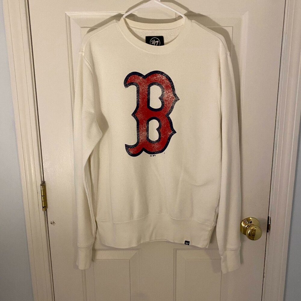 '47 Brand White Red Sox Crewneck Size Medium